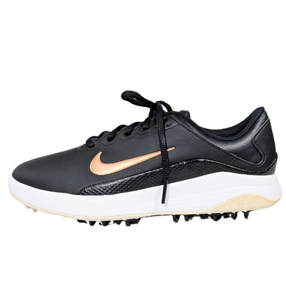Nike Vapor Golf 7.5 Black Rose Gold Leather Soft Spike Lace Up Dri-Fit Cleats - Picture 2 of 9